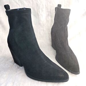 Soul Naturalizer Ankle Boots Sz 8 Black Boho Chic  Pointed Toe Block Heel Casual